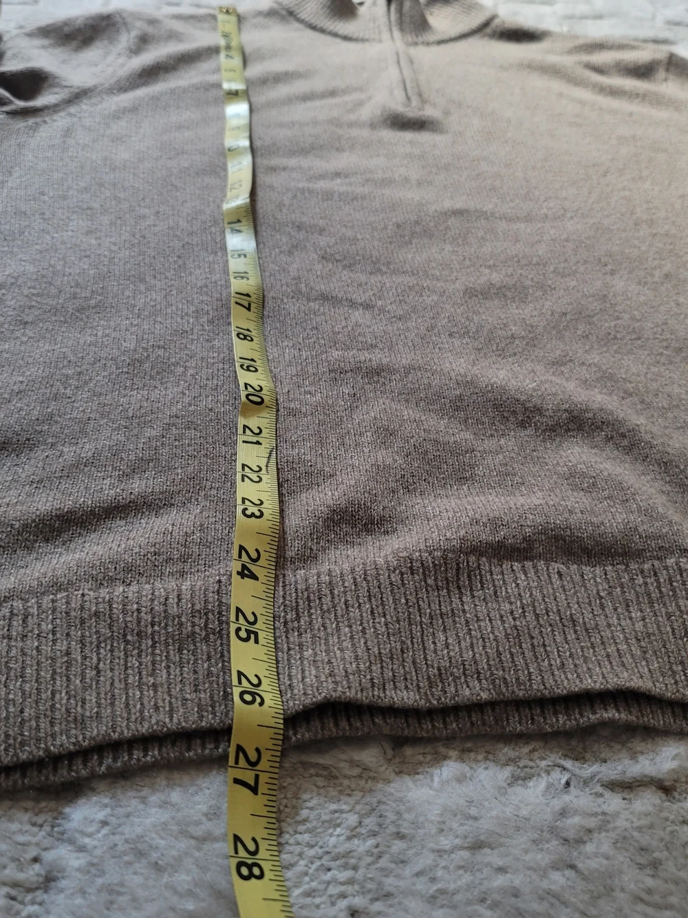 BANANA REPUBLIC Quarter Zip Pullover Sweater Tan Beige Casual Knit Men's Size L